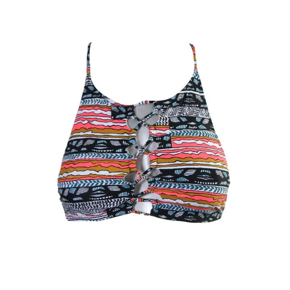 Volcom Blue Coral Printed Free Current Crop Bikini Top M