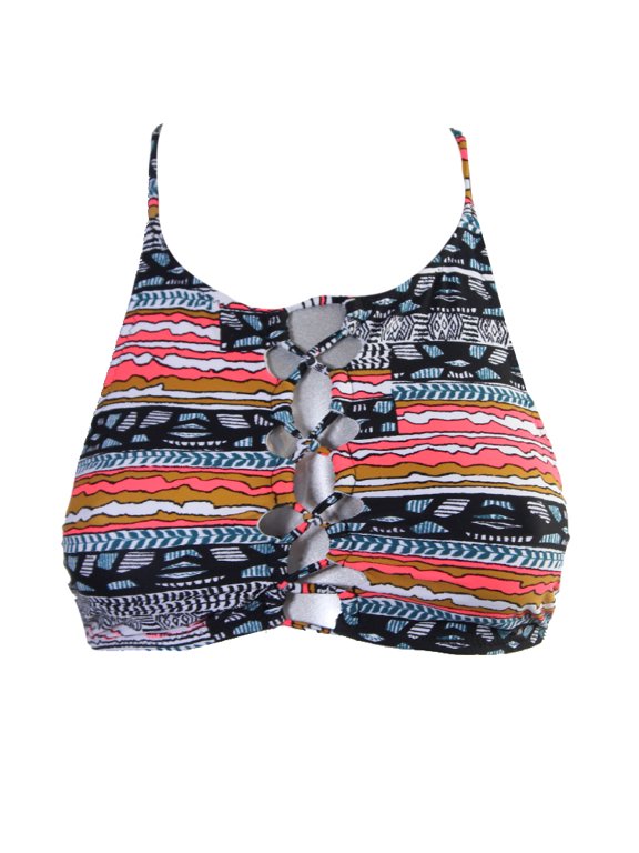 Blue Coral Printed Free Current Crop Bikini Top XS