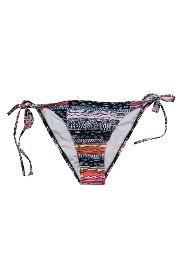 Blue Coral Printed Free Current Skimpy Tie-Side Bikini Bottom L