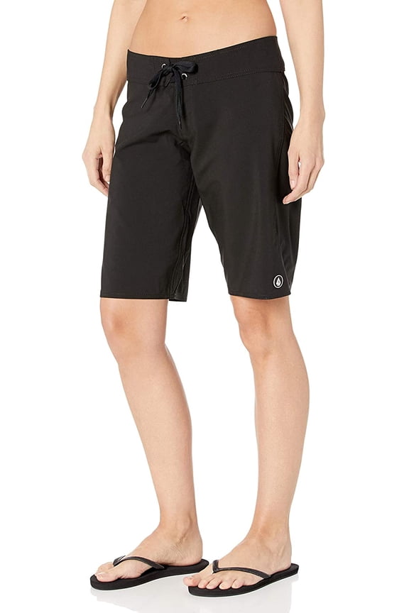 Junior's Simply Solid Swim Cover Up Shorts Swimsuit Black Size 1