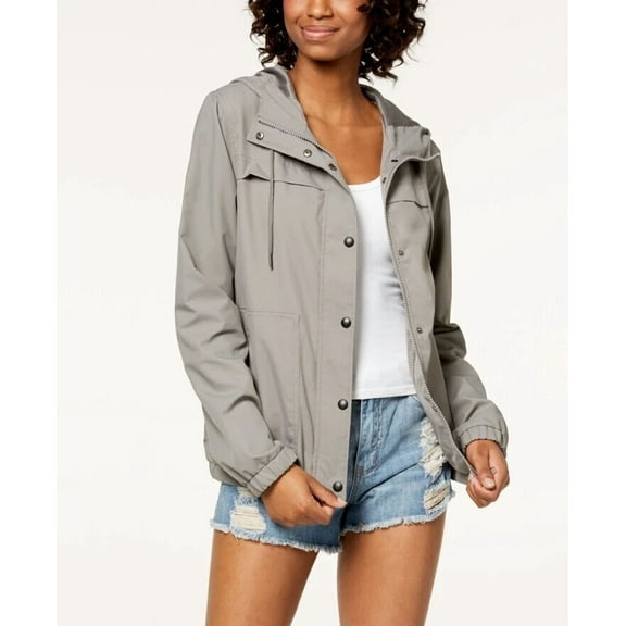 Volcom Juniors' Hooded Windbreaker, Gunmetal Grey, S