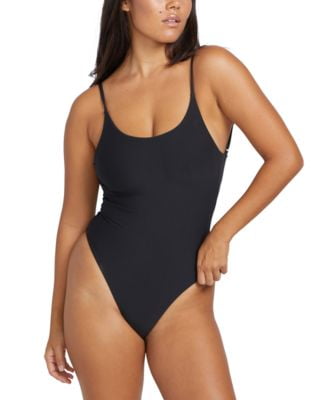 "Simply Seamless One-Piece Swimsuit - Black, Junior Sizes"