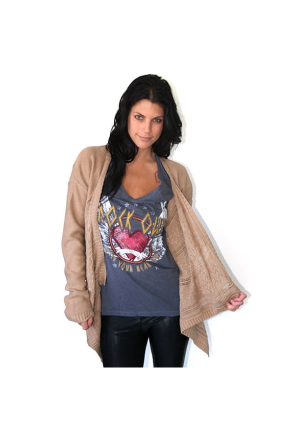 - Late Night Khaki Juniors Sweater Wrap