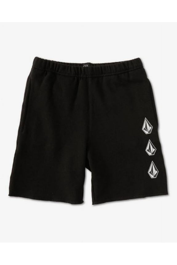 Little Boys Black Iconic Stone Fleece Shorts, Medium