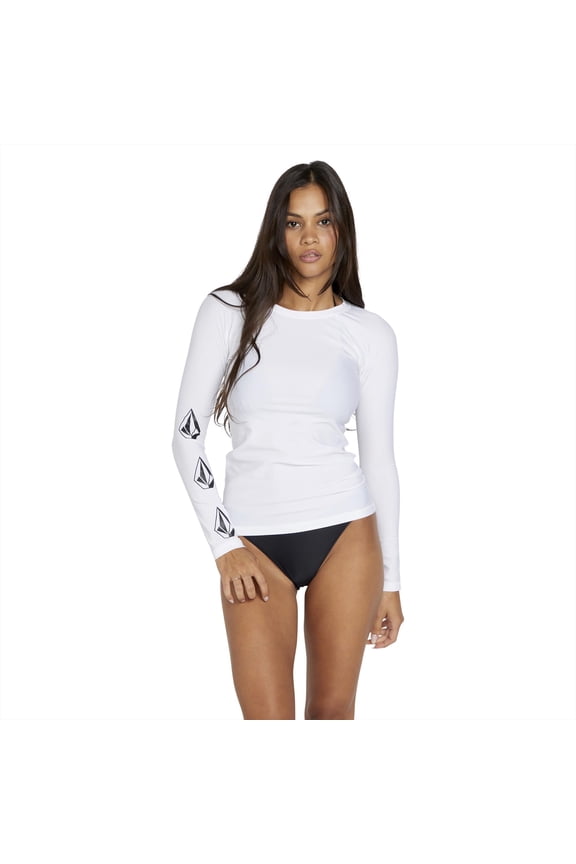 Long Sleeve Rashguard UPF 50+ White Swim Top Medium M