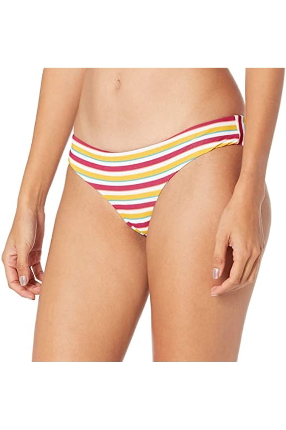MULTI Stripe While Haute Cheekini Swim Bottom, US X-Small
