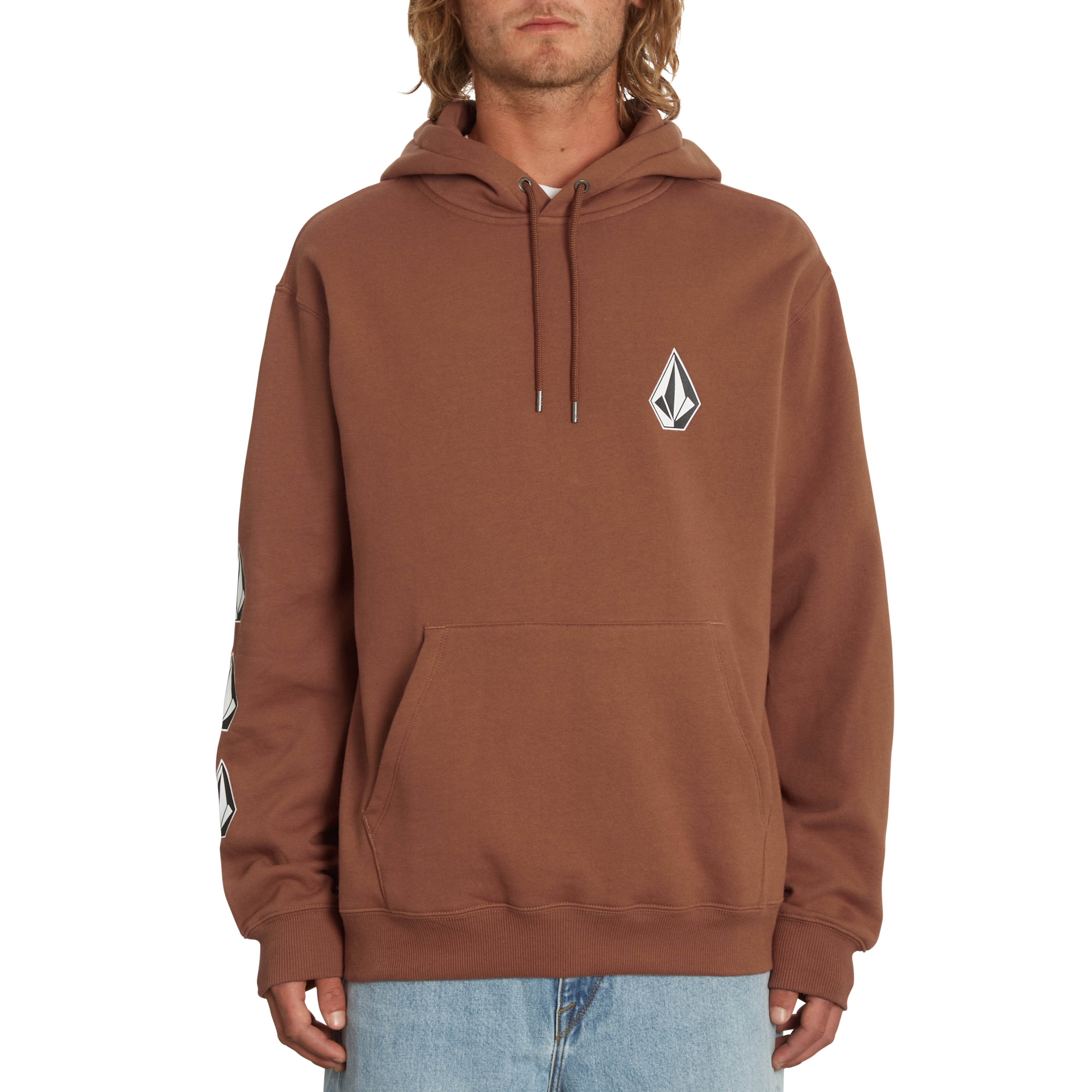 Volcom Men's Fleece Hoody ~ Iconic Stone PO brown - Walmart.com
