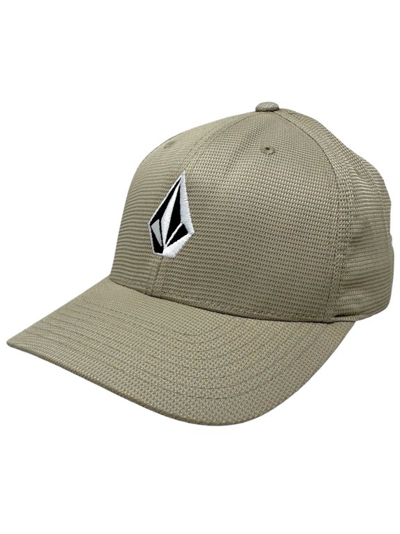 Men's Full Stone Plaid Check Flex Fit Hat Cap - Brown/Blue (Large/X-Large)