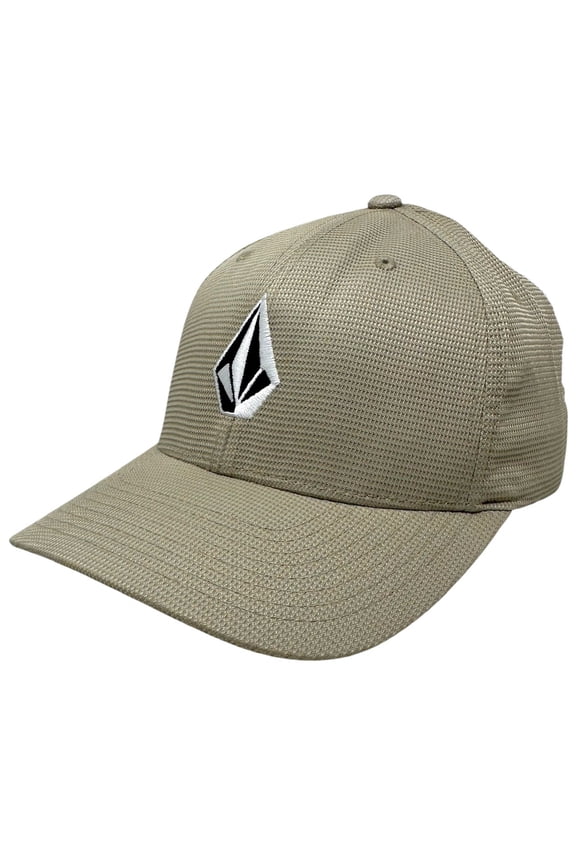 Men's Full Stone Plaid Check Flex Fit Hat Cap - Brown/Blue (Large/X-Large)