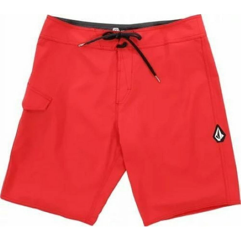 Volcom Men's Lido Solid Mod 20 Board Shorts in Carmine Red-Size 31