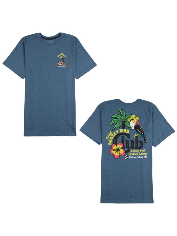 Men's Paradise Boozy Bird T-Shirt Medium Heather Indigo Blue Modern Fit