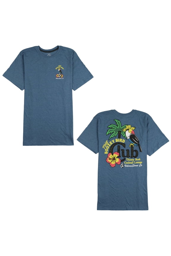 Men's Paradise Boozy Bird T-Shirt Medium Heather Indigo Blue Modern Fit