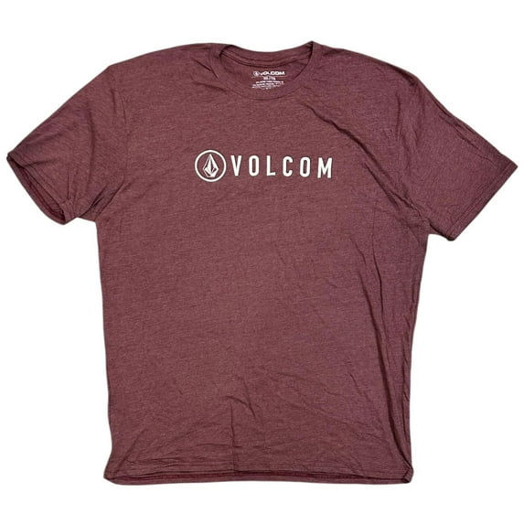 Volcom Men's T-Shirt Stone Logo Short Sleeve Tee (XX-Large, Maroon Heather)
