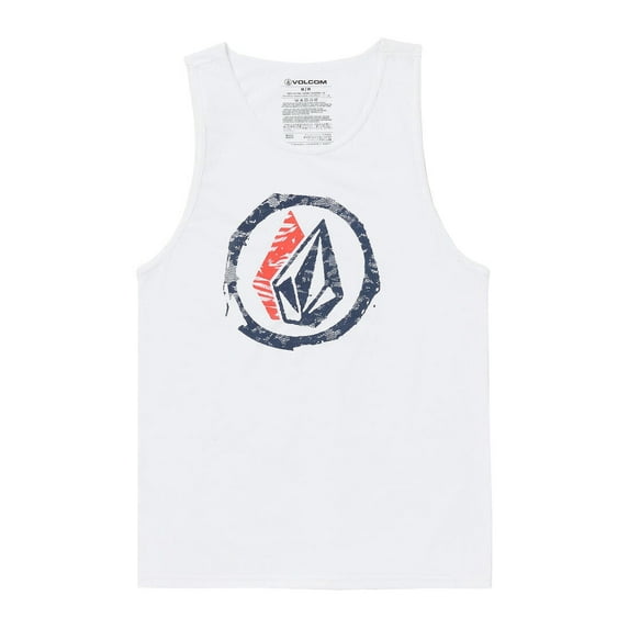 Volcom Men's Tank Top Fourther Sleeveless Tee T-Shirt (Small, White)