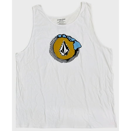 Volcom Men's Tank Top Looper Sleeveless Tee T-Shirt (XXX-Large, White)