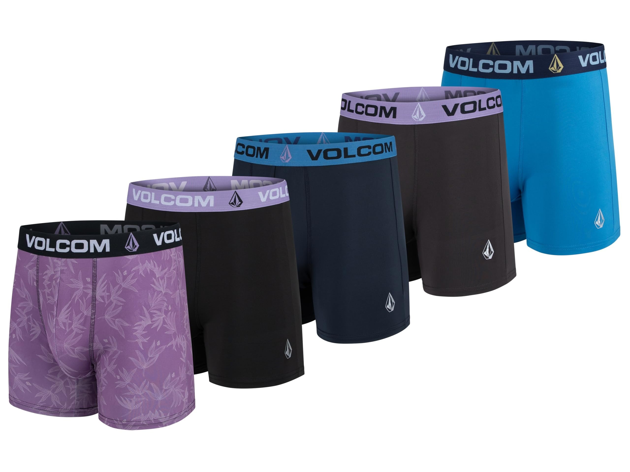 Volcom Mens Boxer Briefs 5 Pack Poly Spandex Performance Boxer
