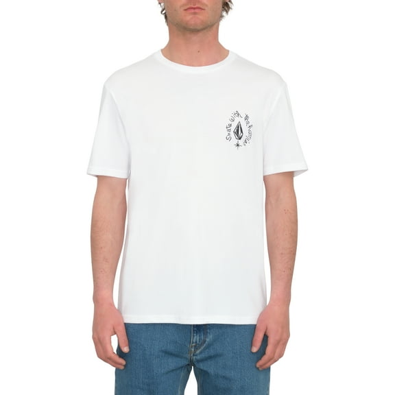 Volcom Mens SS Cotton Crew Neck T-Shirt ~ Maditi white