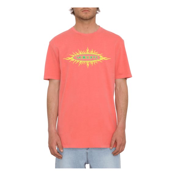 Volcom Nu Sun PW Short Sleeve T-Shirt Washed Ruby men in size Large