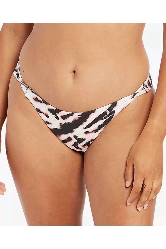 WHITE MULTI Tie of the Tiger Hipster Bikini Swim Bottom, US X-Small