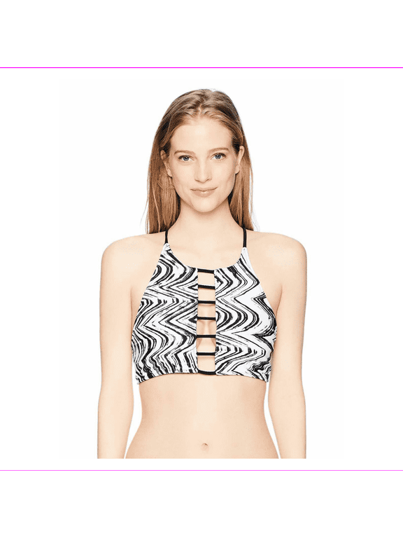 Women's straight or cross back Pull On closure Full coverage Bikini Top XL/Black