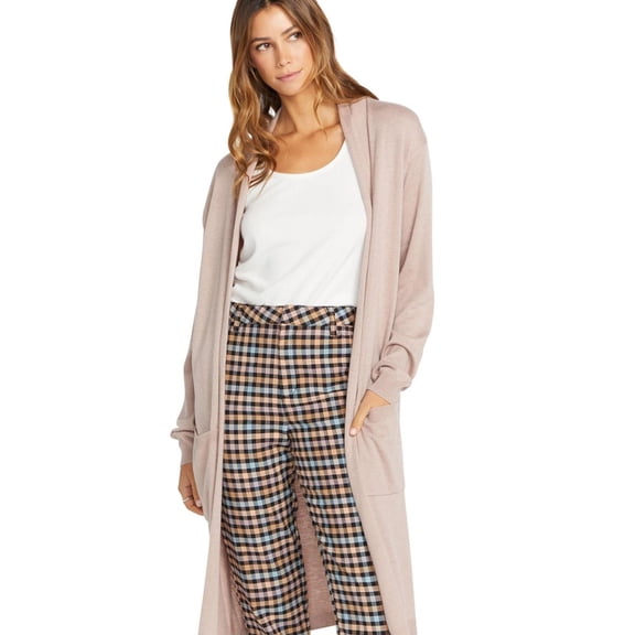 Volcom Womens Open Front Knit Cardigan Sweater, Purple, Juniors, Medium