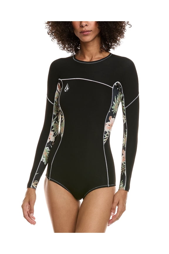 womens Floral Print Springsuit, 8, Black