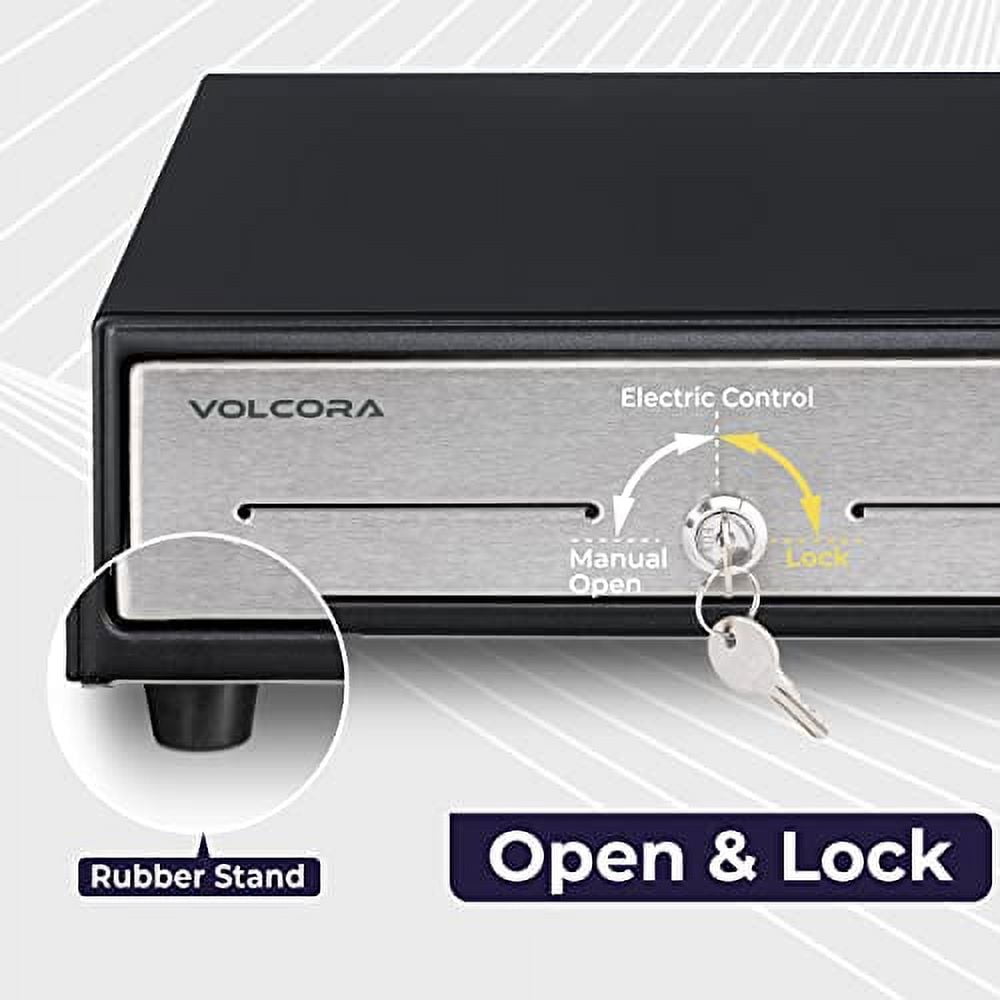 Volcora 13" Cash Register Drawer for Point of Sale (POS) System Black