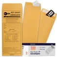 thumbnail interactive-video image 1 of Geyee 100-Pack Key Drop Off Envelopes – 4.125"x9.5" Kraft Paper, Self-Sealing For Auto Shops, Mechanics, Overnight Drop Box 1 of 10
