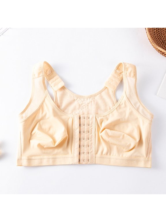 Front Closure Sports Bra Plus Size Wirefree Post Surgery Bra for Women Open Cup Mastectomy Bra 100 Nylon