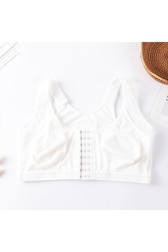 Front Closure Sports Bra Plus Size Wirefree Post Surgery Bra for Women Open Cup Mastectomy Bra 100 Nylon