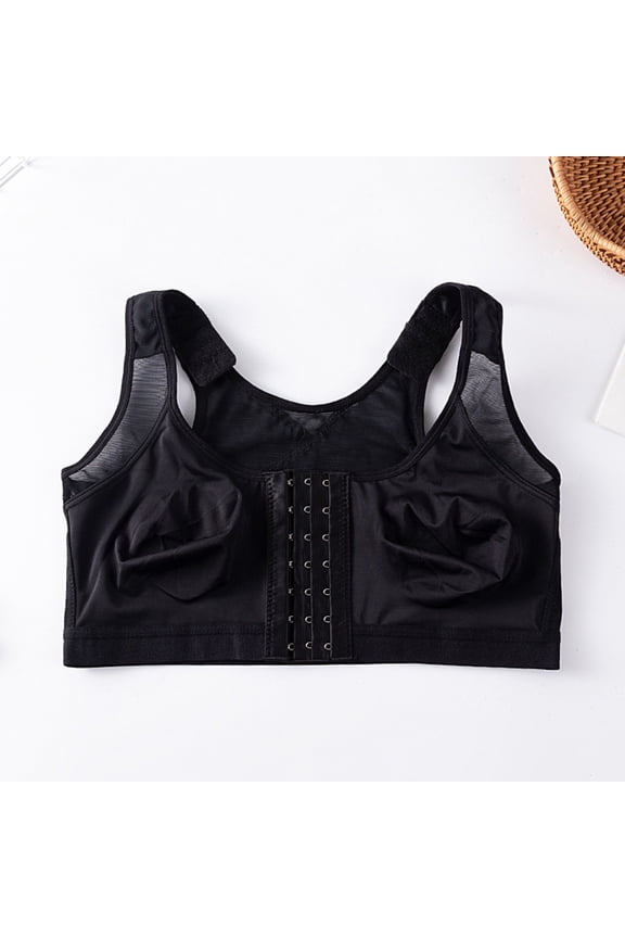 Front Closure Sports Bra Plus Size Wirefree Post Surgery Bra for Women Open Cup Mastectomy Bra 100 Nylon