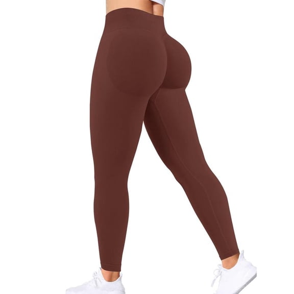 VoleFox Sporty Women's Plain High Waist Ruched Sports Leggings, High Stretch Seamless Tummy Control Yoga Leggings, Ladies Sportswear for Indoor Outdoor Wear, Gym Clothes