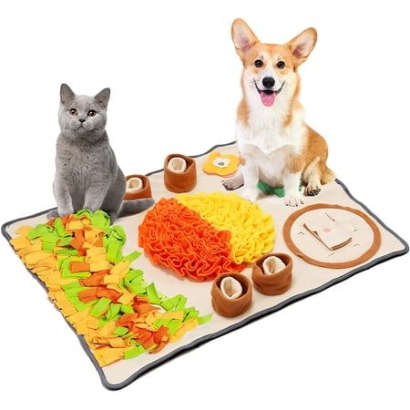 Volentex Snuffle Mat for Dogs with Non-slip Design, Green & Brown 32"x 24"