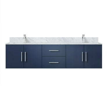 Volez 48 in W x 18.25 in D Dark Grey Bath Vanity with Side Cabinets, Faucet Set, White Ceramic Top, and 22 in Mirror