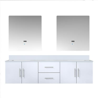 Volez 54 in W x 18.25 in D White Single Bath Vanity with Side Cabinets, White Ceramic Top, and Faucet Set