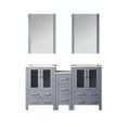 thumbnail image 1 of Volez 60 in W Dark Grey Double Vanity with Side Cabinet, Ceramic Top, and 22 in Mirrors, 1 of 6