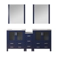 thumbnail image 1 of Volez 72 in W Navy Blue Double Bath Vanity with Side Cabinet, and White Ceramic Top, 1 of 6