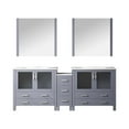 thumbnail image 1 of Volez 84 in W Dark Grey Double Vanity with Side Cabinet, Ceramic Top, and 34 in Mirrors, 1 of 6