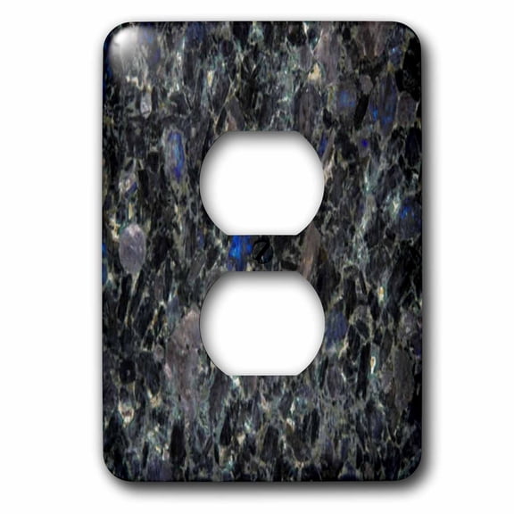3dRose, Volga Blue granite print, 2 plug outlet cover