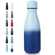Neihepal 12oz Stainless Steel Insulated Water Bottle, BPA Free Cola Flask, Keeps Cold 24H Hot 12H (Green Blue,1)