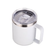 Neihepal 14oz Double Wall Vacuum Insulated Coffee Mug with Leakproof Lid & Handle, 1 Pack, White