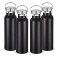 thumbnail image 1 of Neihepal 20oz Leakproof Stainless Steel Insulated Water Bottle with Handle, BPA Free, 4 Pack, Black, 1 of 6