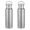 thumbnail image 1 of Neihepal 20oz Leakproof Stainless Steel Insulated Water Bottle with Handle, BPA Free, 2 Pack, Silver, 1 of 6