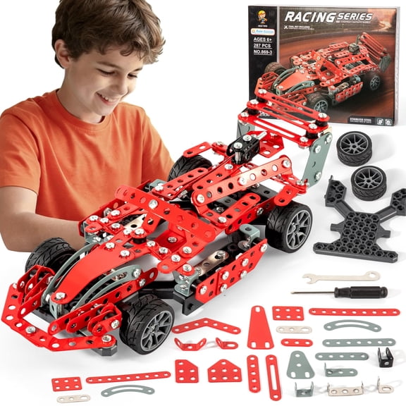 Volico Metal Model Car Kits - 287 Pcs Racing Cars Metal Building Kit, Educational STEM Model Kits to Improve Concentration,Develop Creativity Erector Set for Teens 14 15 16 17