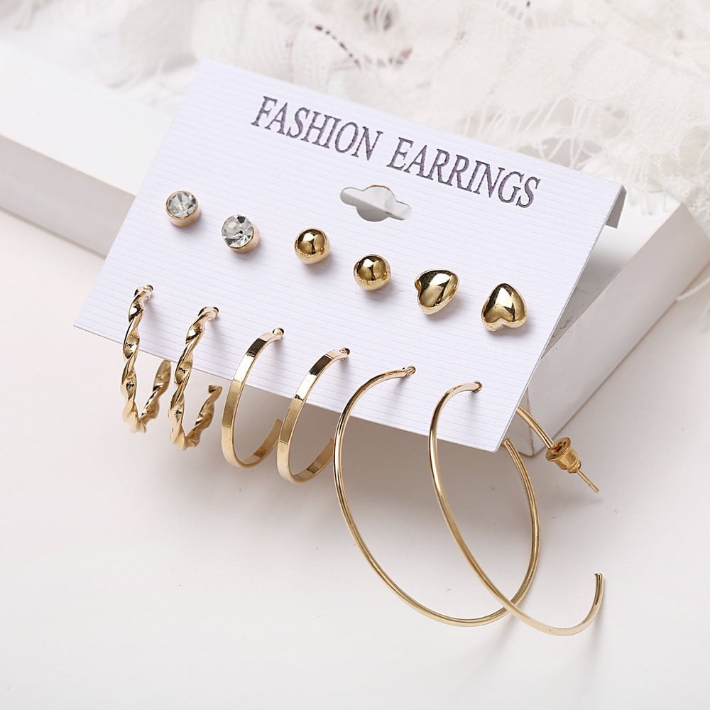 Buy 12 Pieces Small Cute Simple Post Stud Earrings Set for Girls Kids  Silver Tone Mix and Match Online at desertcartINDIA