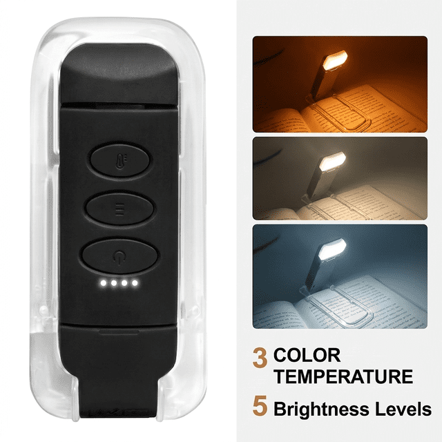 Volivo USB Rechargeable Book Light, Portable Clip-on LED Reading Light ...