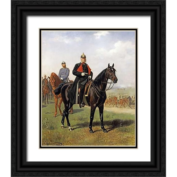 Volkers, Emil 26x31 Black Ornate Wood Framed with Double Matting Museum Art Print Titled - The Battle of Konigsgratz, 1864