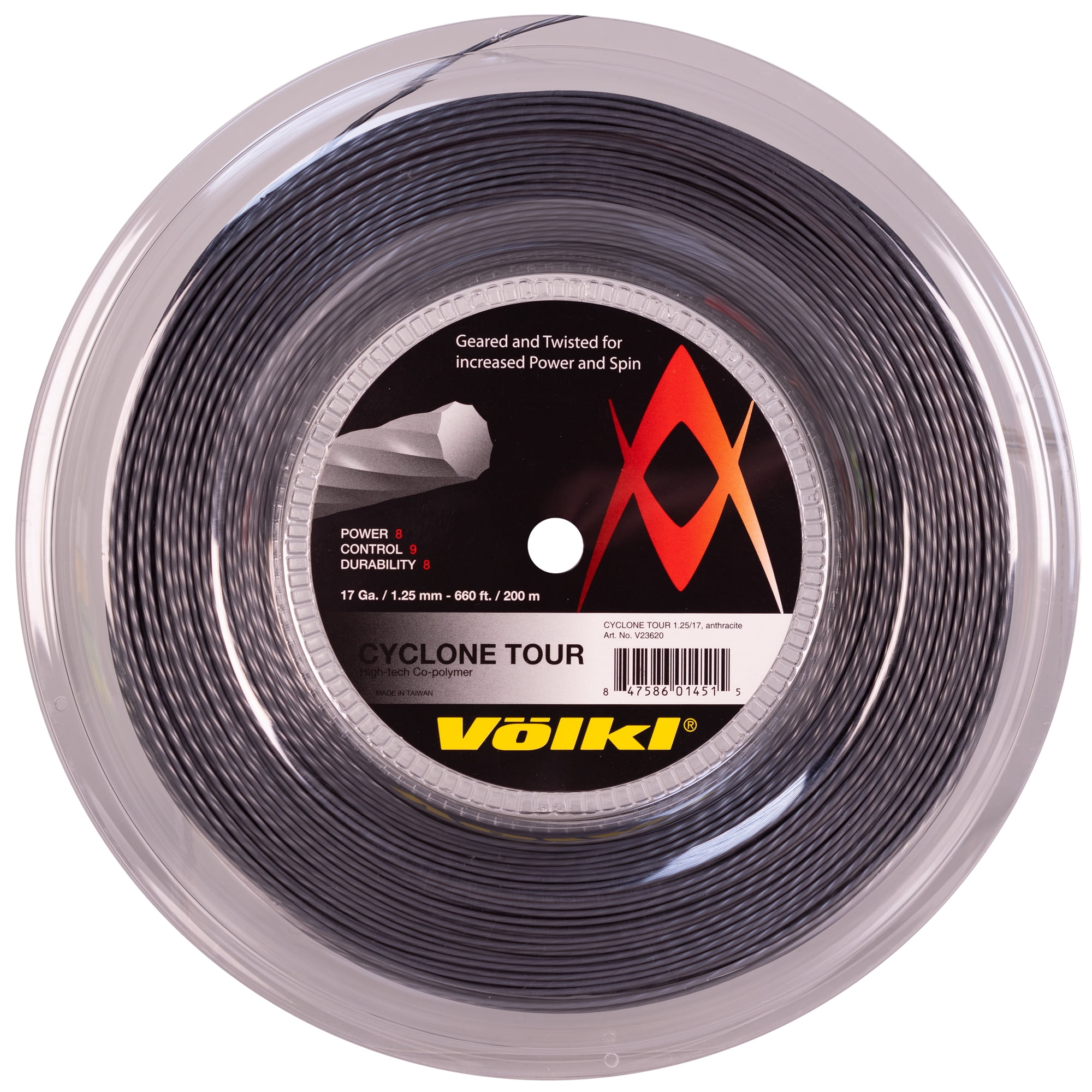 Cyclone Tour 17G Reel Tennis String Anthracite
