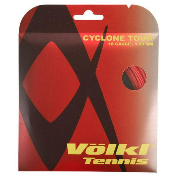 VOLKL Cyclone Tour | Tennis Racquet String | Spin & Control | Ten-sided co-polymer (Red, 18, Set)