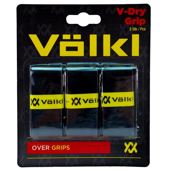 VOLKL V-Dry Grip | Overgrip | High Performance Tennis Grip (Black, 3-Pack)